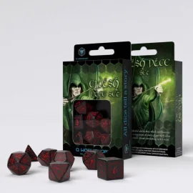 Elvish pack dés noir & rouge (7)