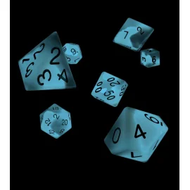 Oakie Doakie Dice dés RPG-Set Glow in the Dark - Arctic (7)