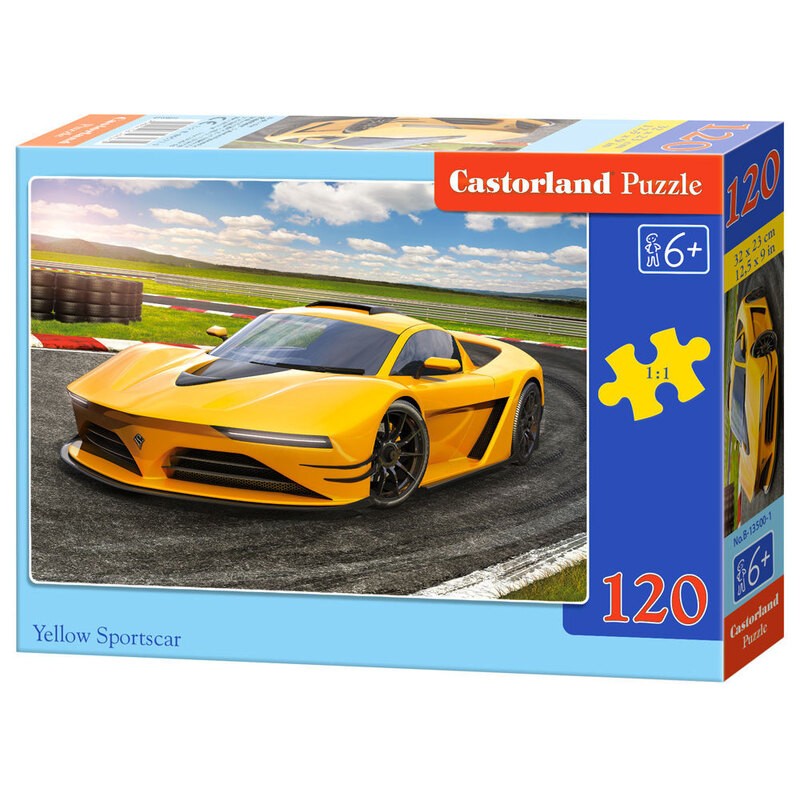 Puzzle Castorland Voiture de sport jaune, Puzzle 120 couleurs