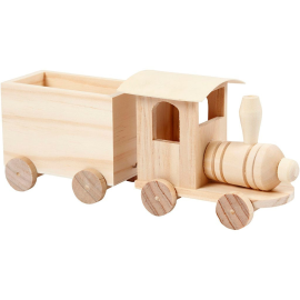 Train jouet avec wagon, H: 9,5 cm, L: 21,5 cm, L: 6,5 cm, 1 pièce