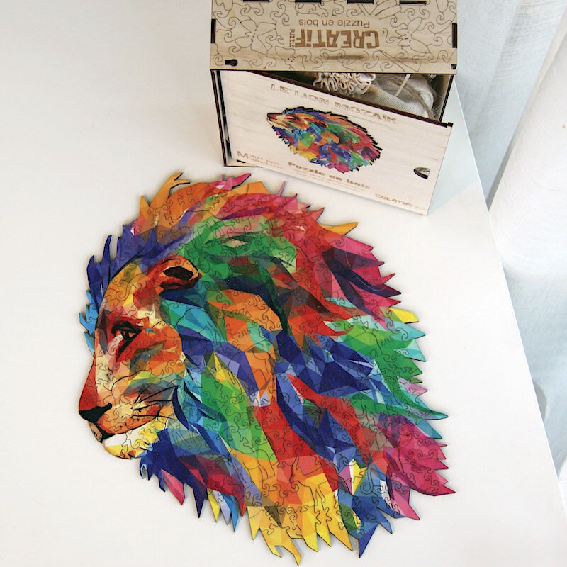 Puzzle Creatif puzzle Puzzle en bois Le Lion Mozaïk avec