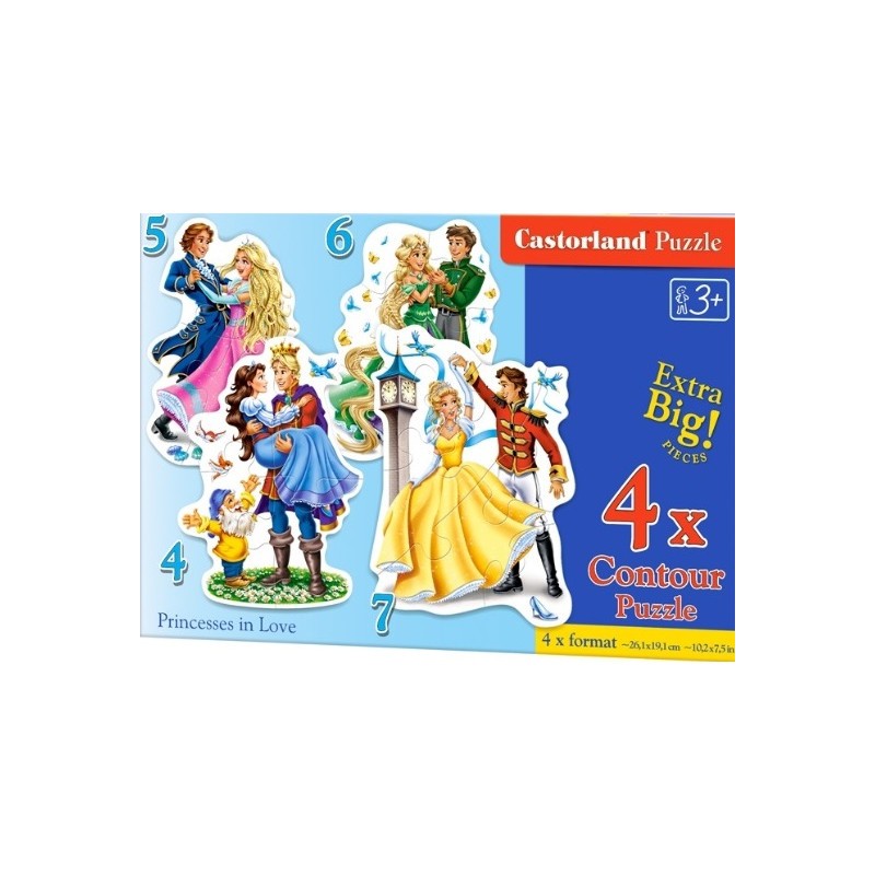 Puzzle PRINCESSES AMOUREUSES MAXI PIECES 4 PUZZELS