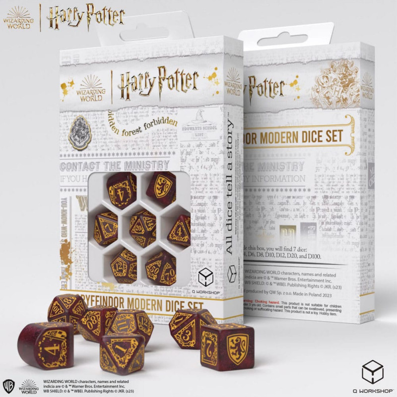 Harry Potter pack dés Gryffindor Modern Dice Set - Red (7)