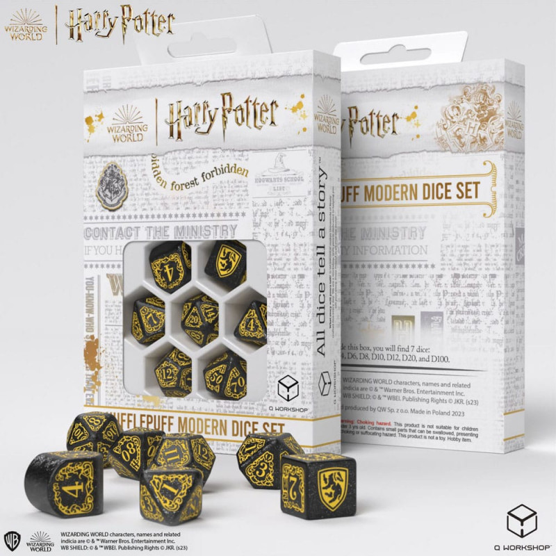 Harry Potter pack dés Hufflepuff Modern Dice Set - Black (7)