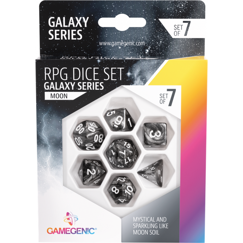 Galaxy Series -Moon- Set de 7 Dés JDR