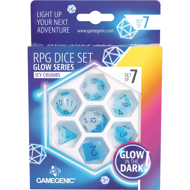 Glow Series -Icy Crumbs- Set de 7 Dés JDR