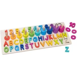 Puzzle: NUMÉROS & LETTRES 43x18x7cm, 91 pièces, bois, 3+