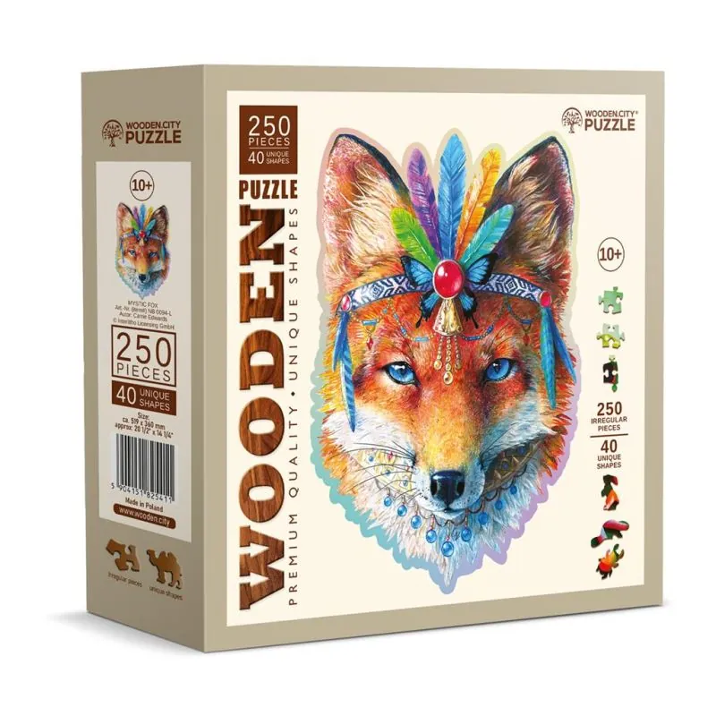 Wooden City Puzzle: MYSTIC FOX 250/40, en bois, 8+