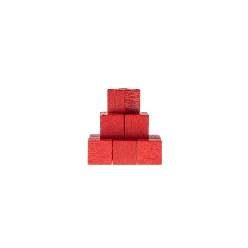 Cube en bois- 10mm- Rouge