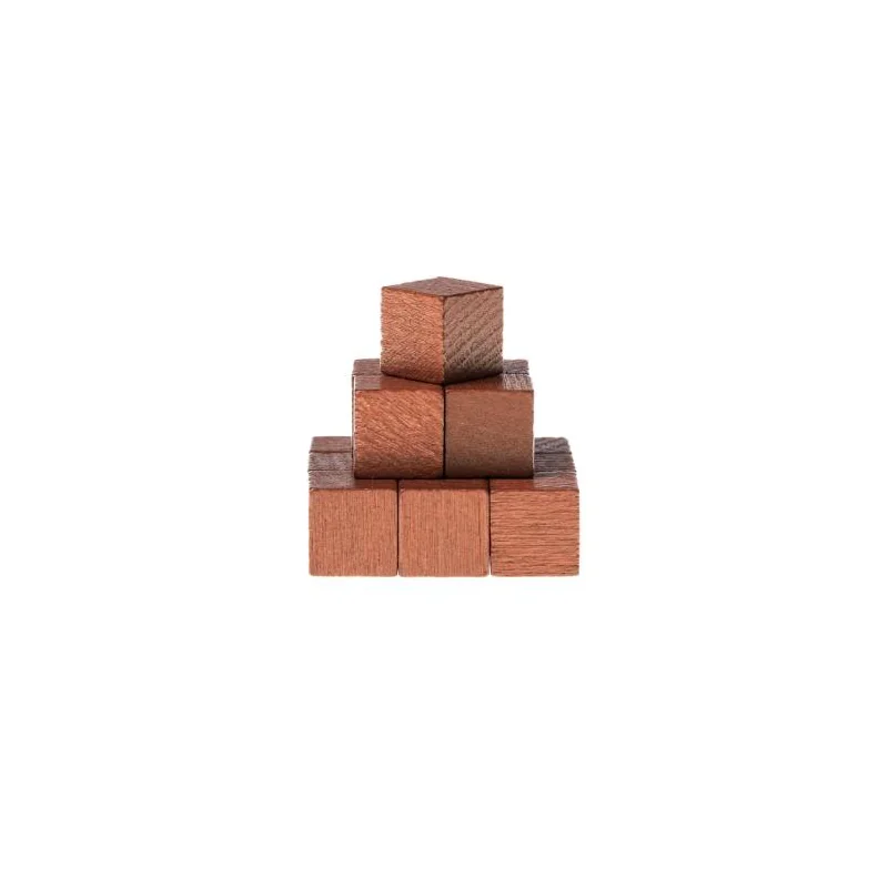 Cube en bois- 10mm- Marron