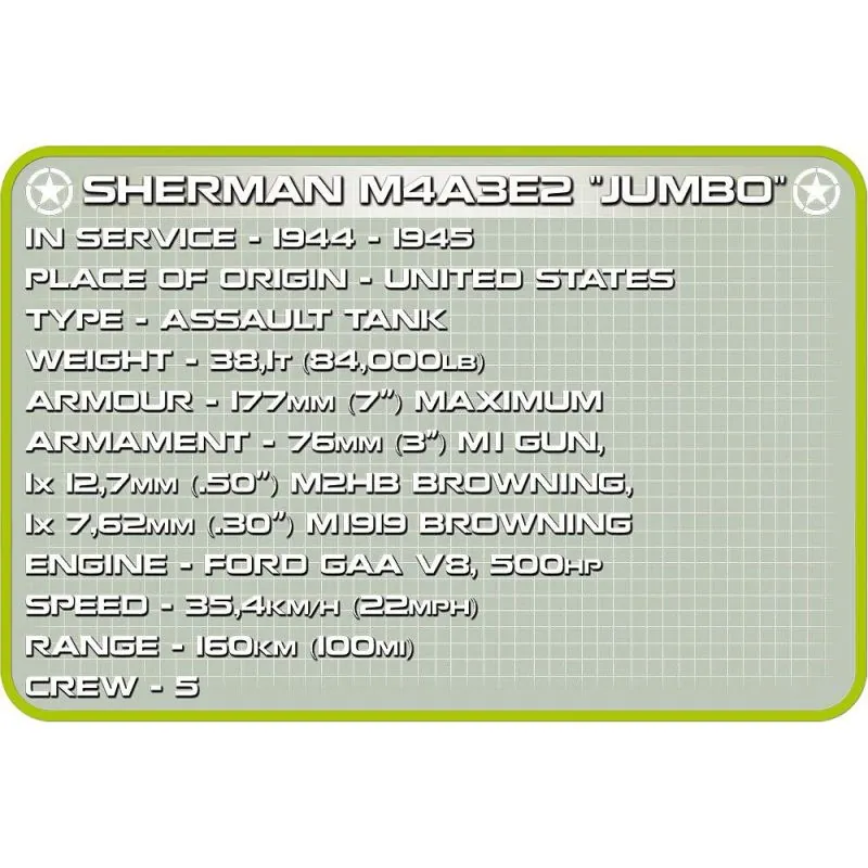 HC Seconde Guerre mondiale / 2550 / SHERMAN M4A3E2