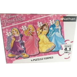  4 Puzzles - 10, 12, 14, et 16 pièces - Les princesses - 36 x 26 cm