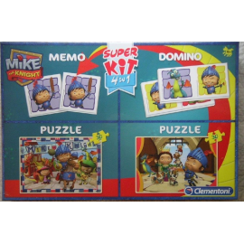  Jeu 4 en1 Memo, Domino et puzzles 2x30 Pièces MIKE LE CHEVALIER